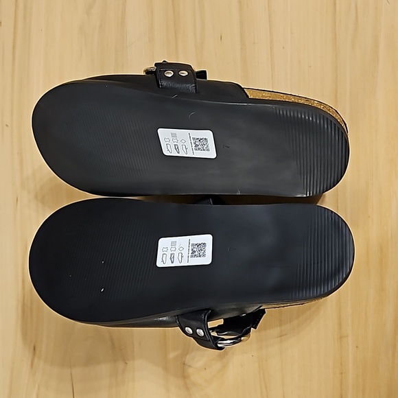 ASOS DESIGN Muse Premium black leather mule silver buckle black NWT sz.7 slides - Picture 4 of 7